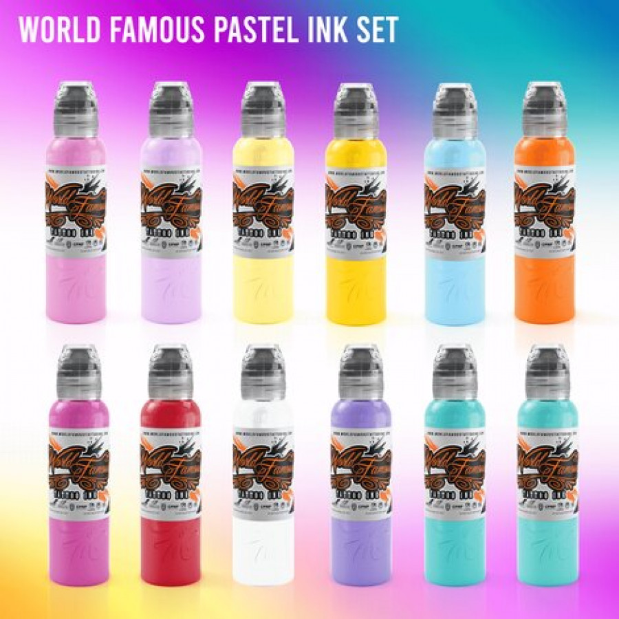 Набор пастельных тату-чернил (12 цветов) — World Famous Ink | Купить с доставкой