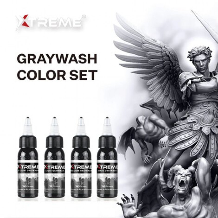 Тату краска Xtreme Ink Graywash Set (4 пигмента)